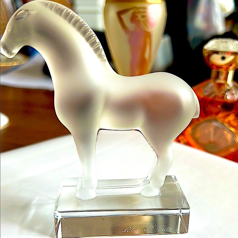Stunning LaliqueFranceCrystal.Retired TangHorse.LaliqueTrademarkOnbase.Pristine